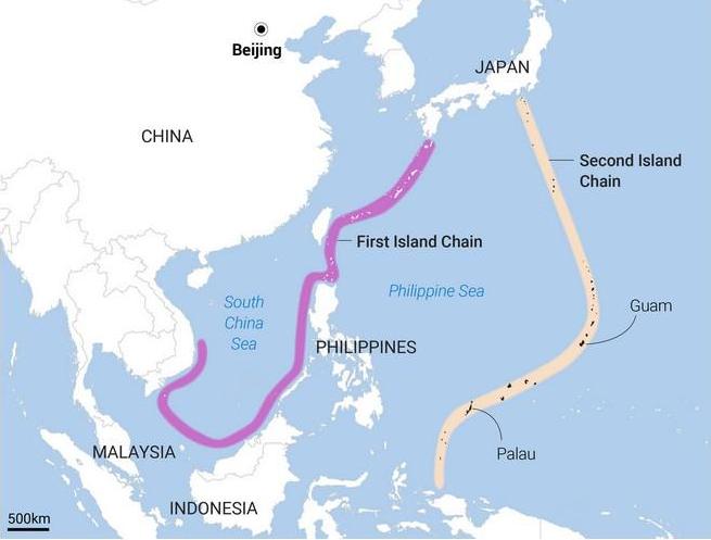 A map of the First and Second Island Chains