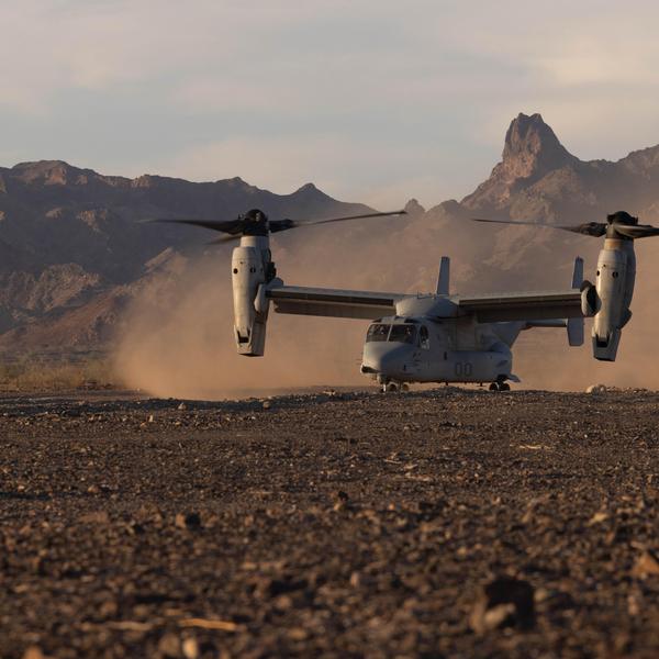 A Marine Operational Test and Evaluation Squadron MV-22B Osprey during operational testing