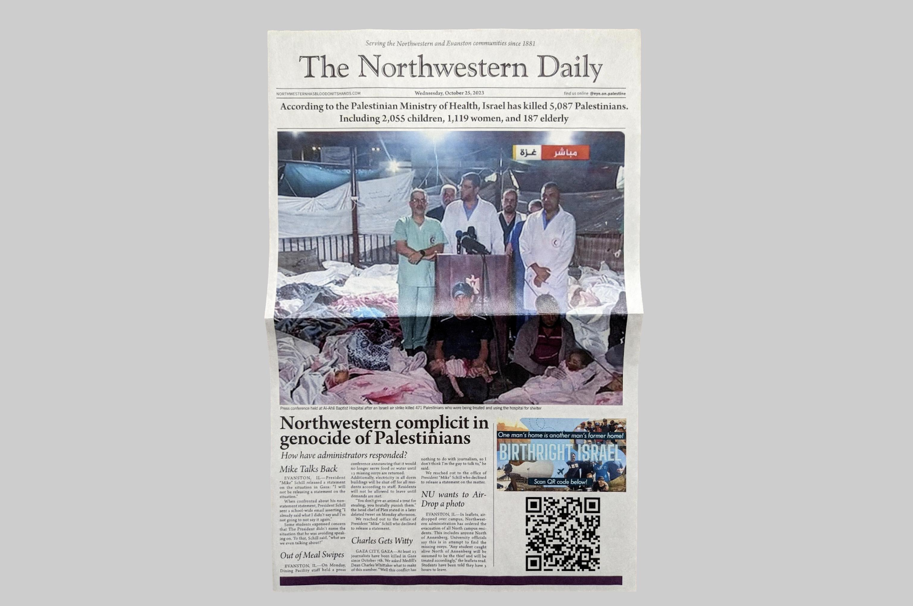 Prosecutors drop charges against students for pro-Palestinian parody