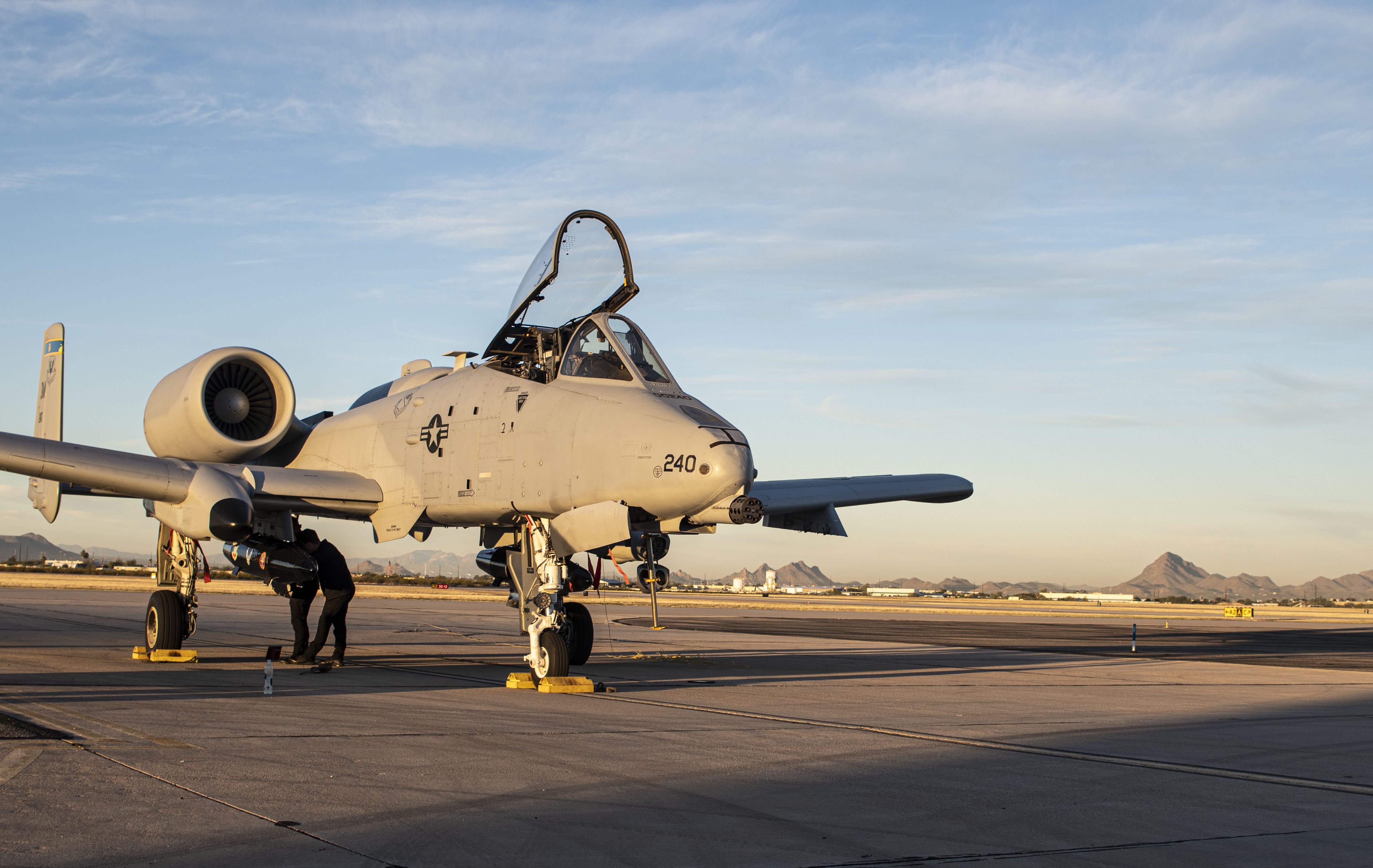 An A-10 Thunderbolt II sits on the flight line at Davis-Monthan Air Force Base, Arizona, Nov. 9, 2021
