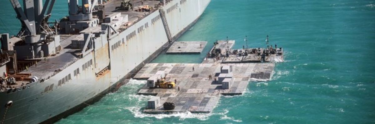 Where is the US military's $320M pier project?
