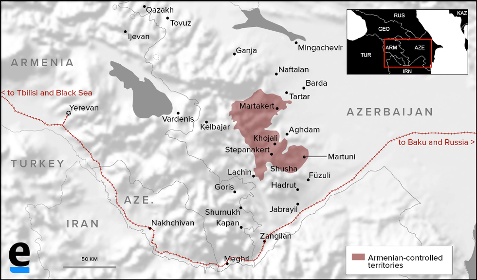 Caucasus railway map