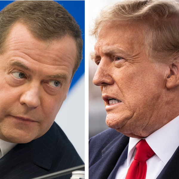 Dimitri Medvedev and Donald Trump