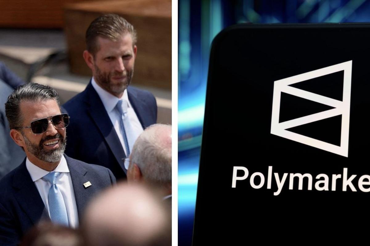 Donald Trump Jr. and Eric Trump, Polymarket logo