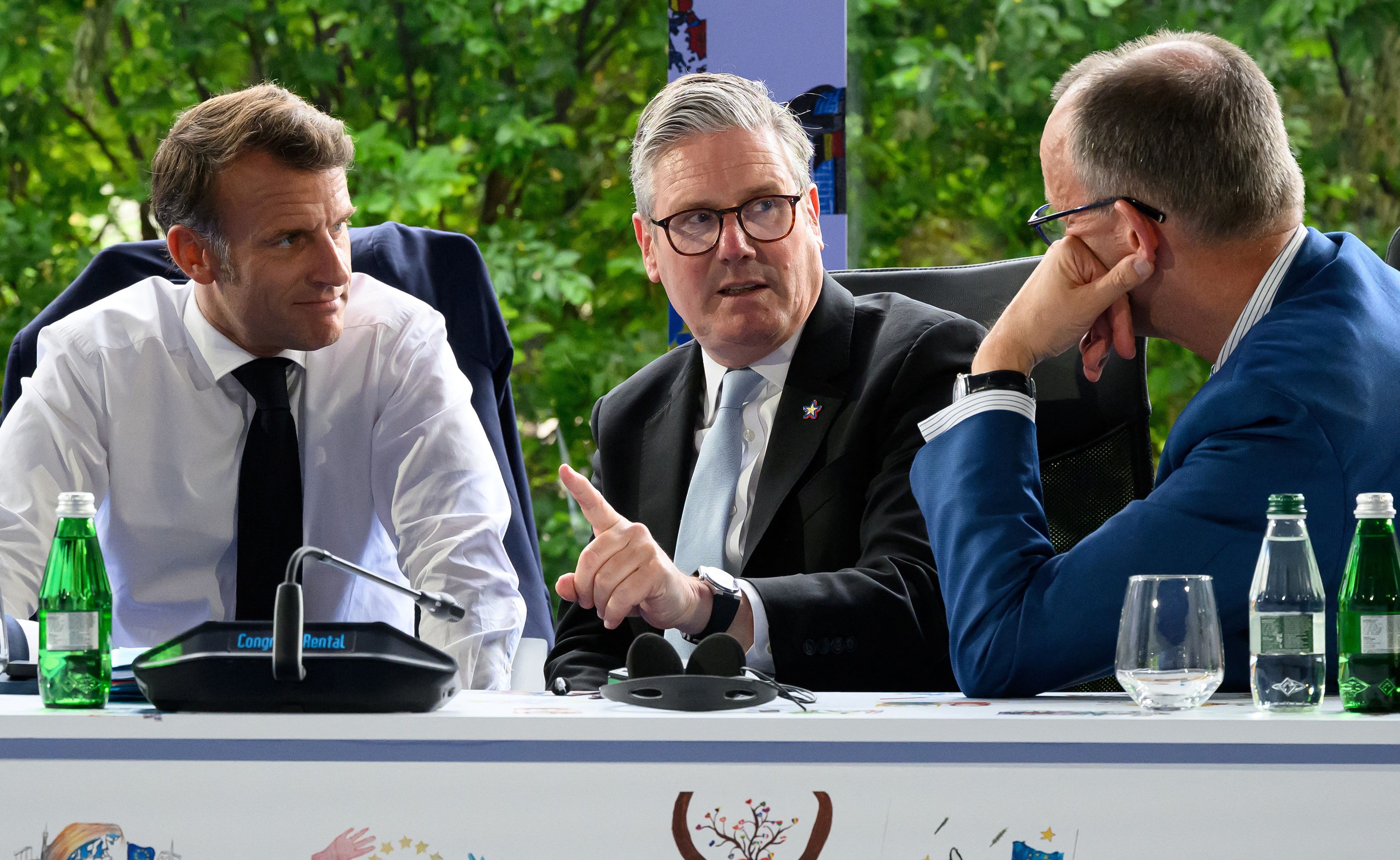 Emmanuel Macron, Keir Starmer, Friedrich Merz