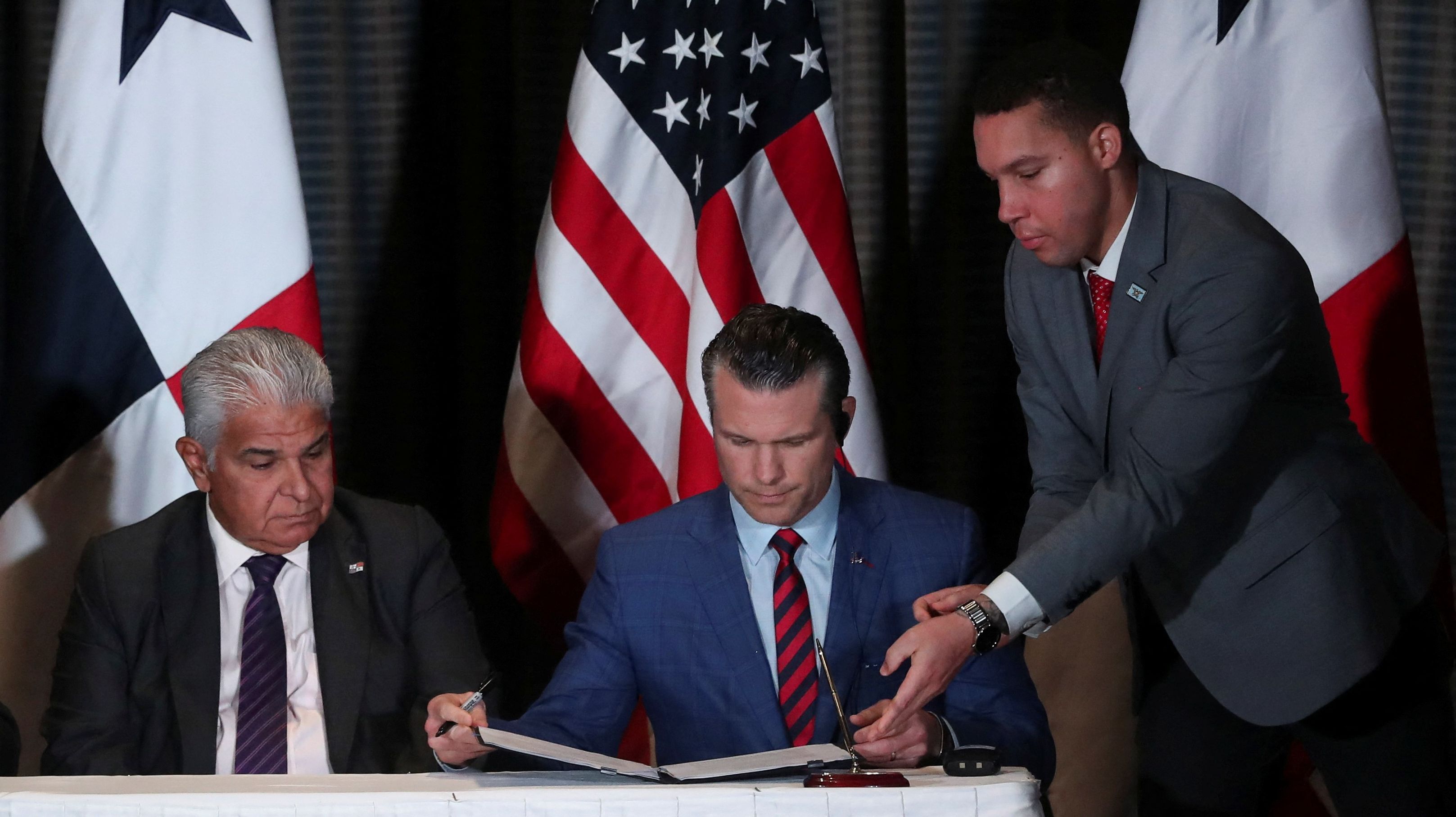Hegseth and Panama's President Jose Raul Mulino