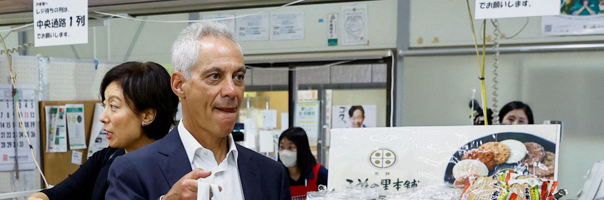 Rahm Emmanuel in Japan, goes rogue on China