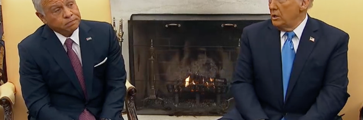Jordan’s Abdullah at White House, looking down the barrel of a gun