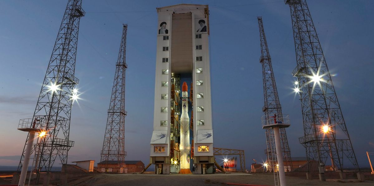 With timing of rocket blast,  Iran flexes muscles — in space