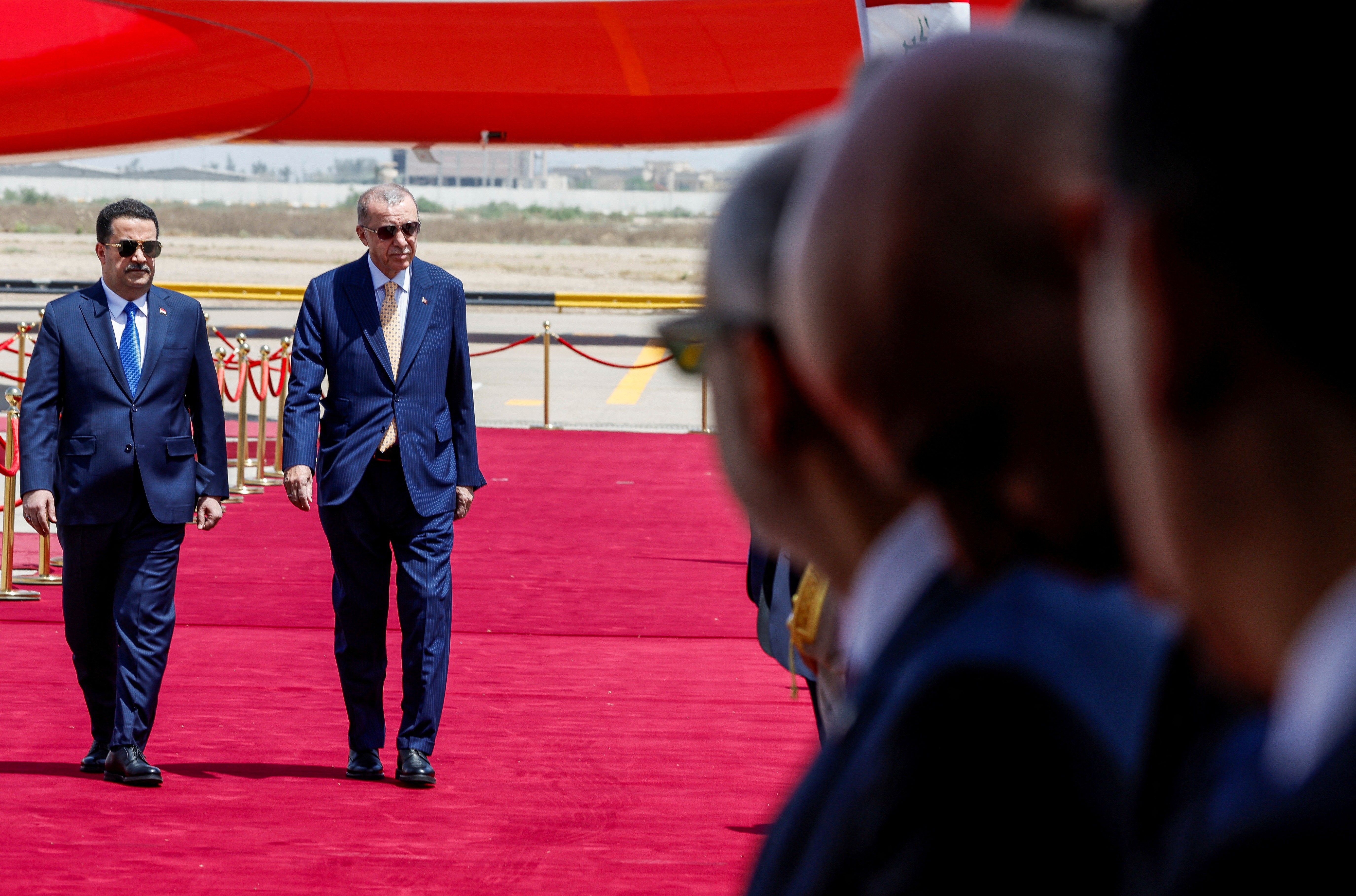 Erdogan lands in Iraq for much-hyped visit