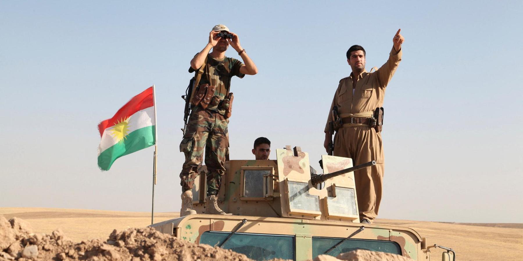 Kurdish peshmerga troops participate in an intensive security deployment