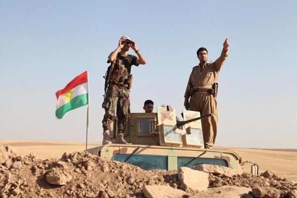 Kurdish peshmerga troops participate in an intensive security deployment
