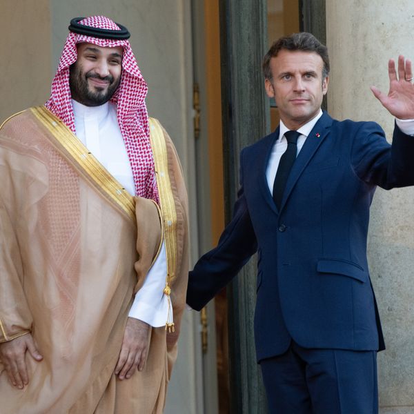 Mohammed bin Salman Emmanuel Macron