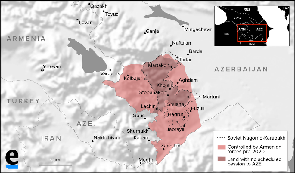 post-war Karabakh map