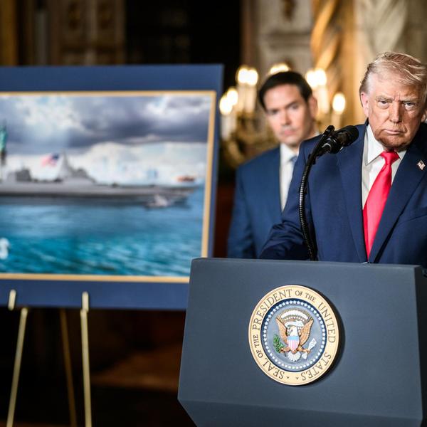 President Donald Trump announces plans for a “Golden Fleet” of new U.S. Navy battleships, including the Trump-class battleship.