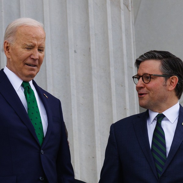 Is Mike Johnson playing chicken with detractors over foreign aid?