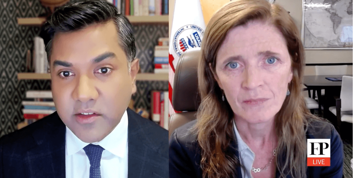 Ravi Agrawal Samantha Power ‘Humanitarian superstar’ Samantha Power admits Gaza is a loss
