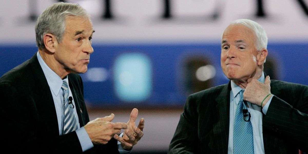 Ron Paul (R-Tx.) and John McCain (R-Az.)