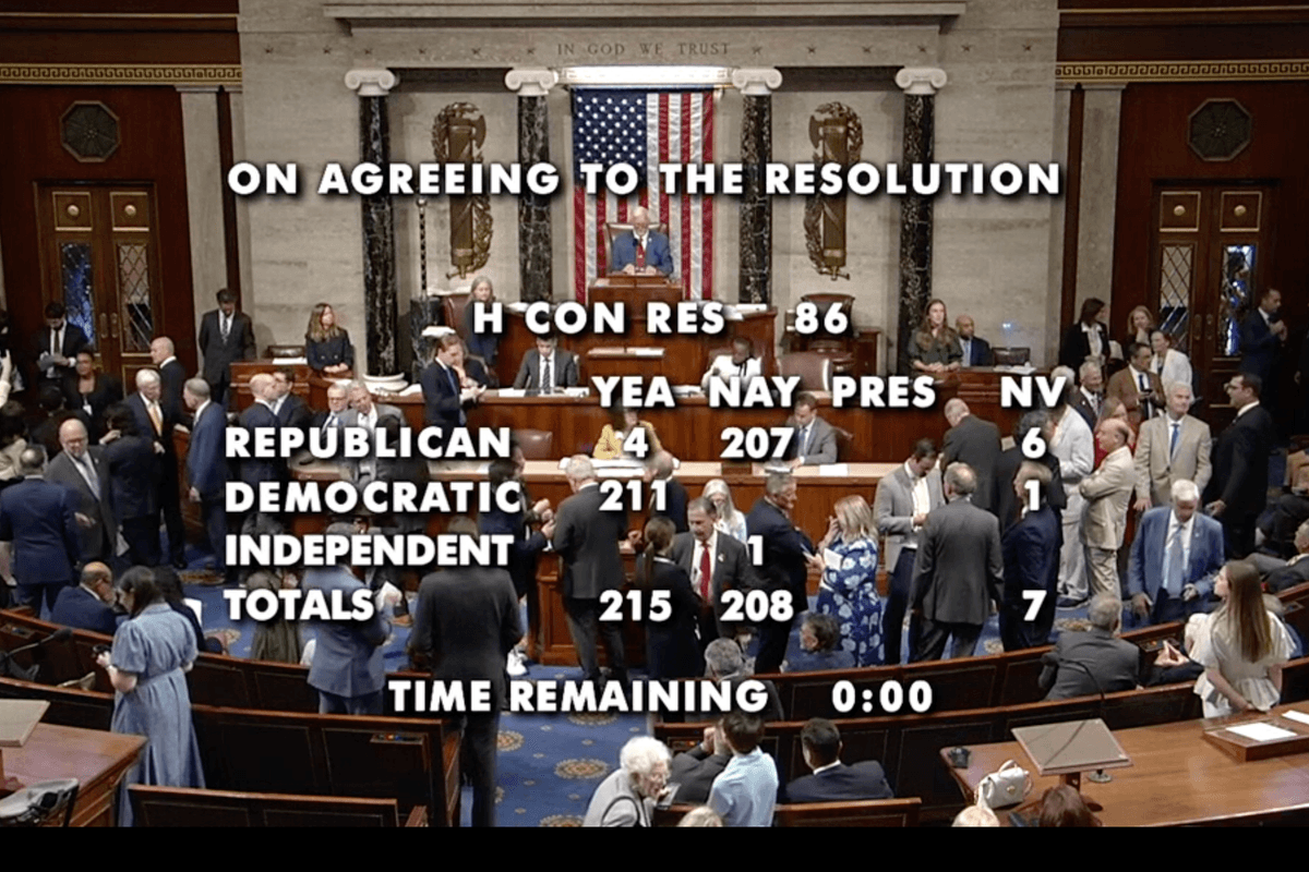 Finally: House votes to end Trump's war with Iran