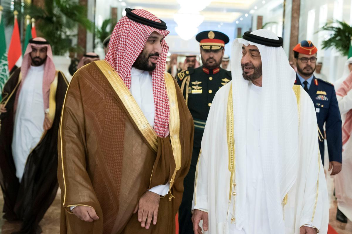 Sheikh Mohammed bin Zayed al-Nahyan and Saudi Crown Prince Mohammed bin Salman