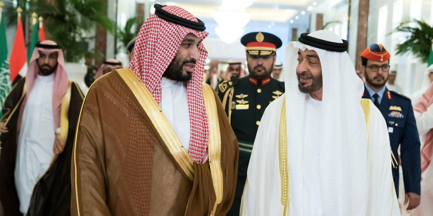Sheikh Mohammed bin Zayed al-Nahyan and Saudi Crown Prince Mohammed bin Salman