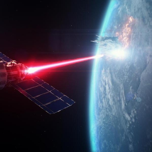 Space attack laser