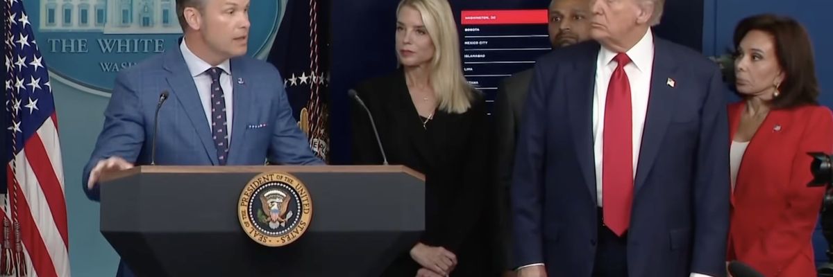 U.S. Secretary of Defense Pete Hegseth, U.S. Attorney General Pam Bondi, U.S. President Donald Trump, U.S. Attorney for D.C. Jeanine Pirro