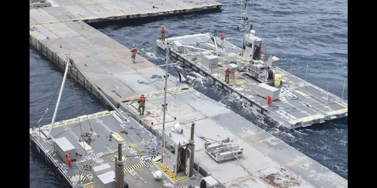 $320M US military pier to open for business, but storms ahead