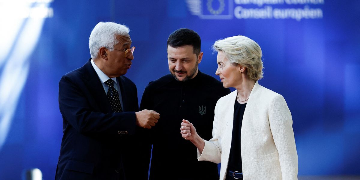 Von der Leyen, Zelensky, Costa